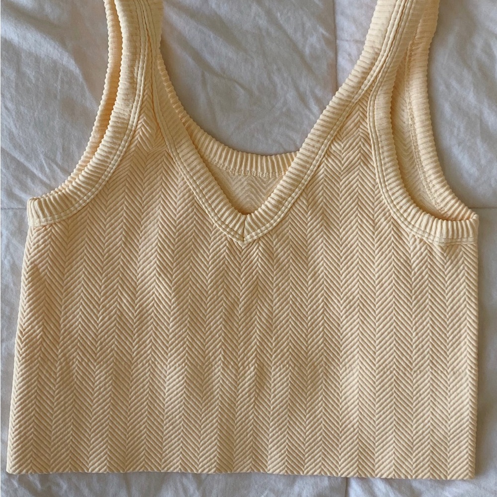 Yellow Ribbed Herringbone Tank